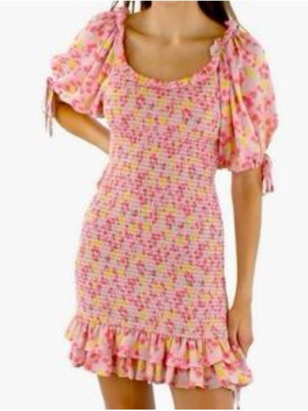 70 F /21C pink floral dress